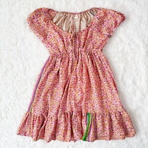 Floral Pink and Green Women's Dress
